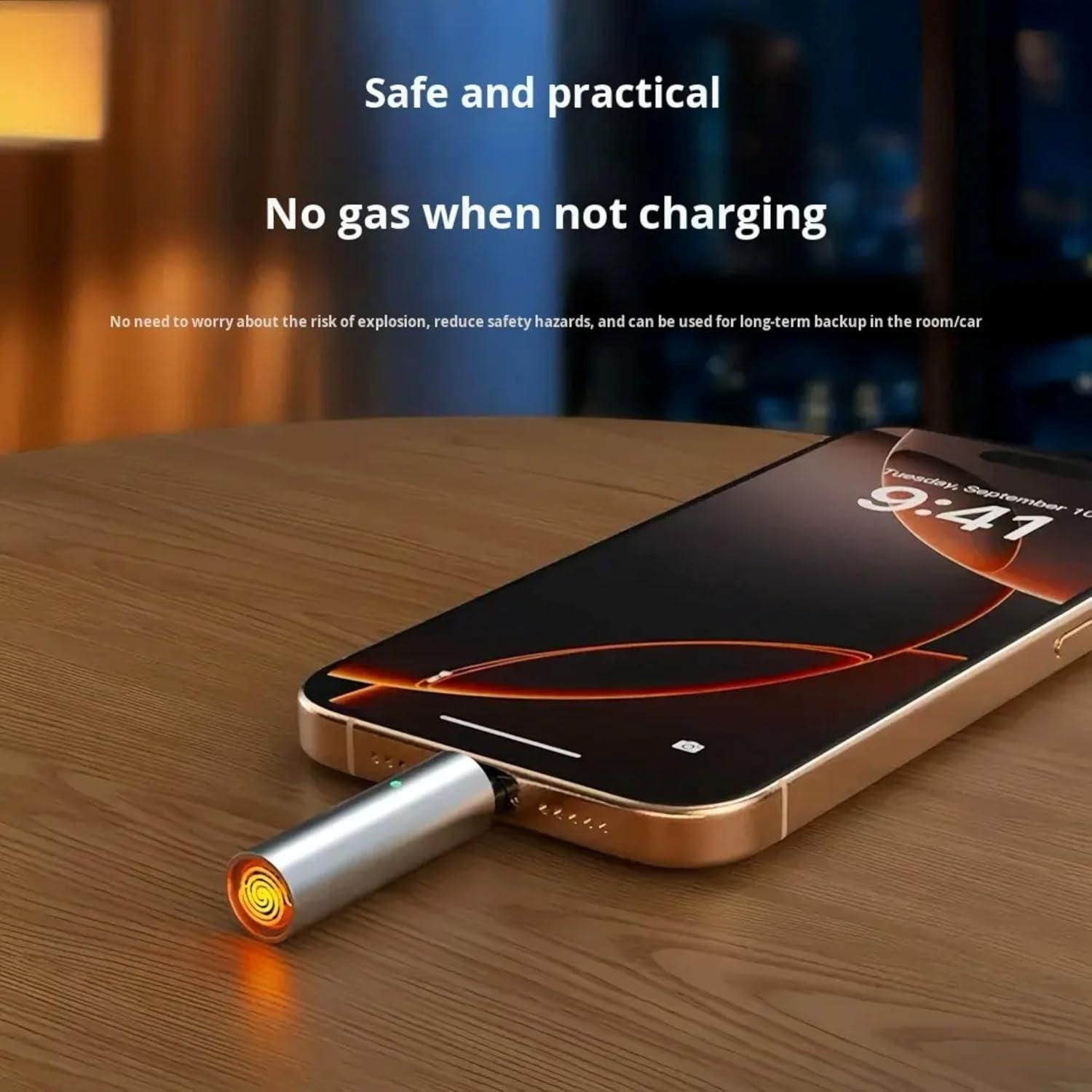 Rechargeable Windproof Electronic Lighter (USB Type-C)